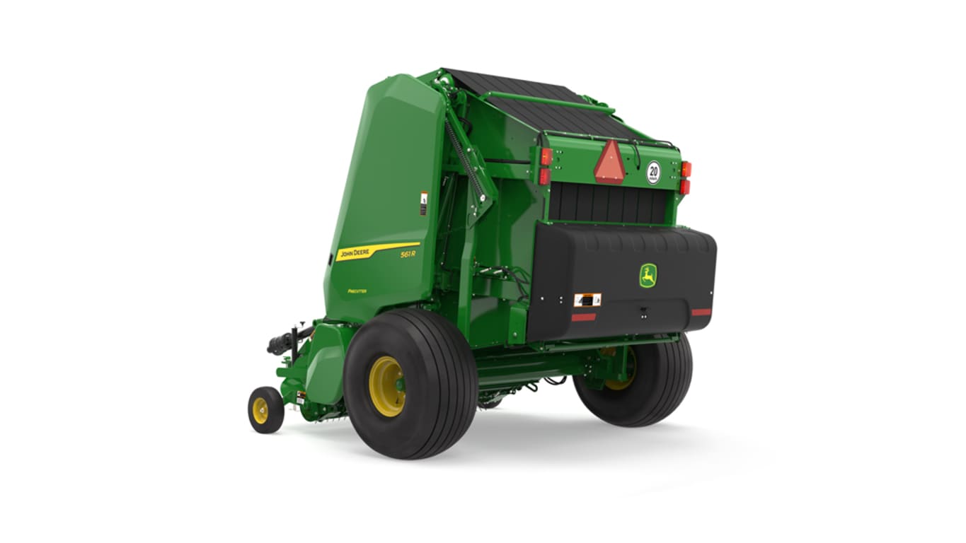 Rear left facing 561R Round Baler on a white background