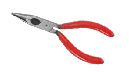 long-nose pliers with red handles