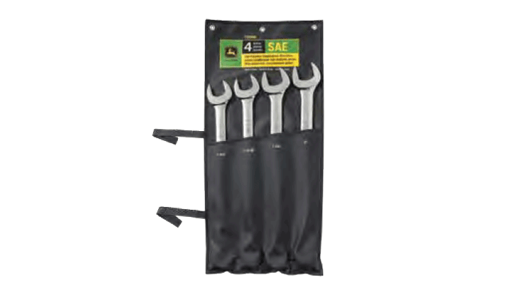 combination wrench set in black roll up case