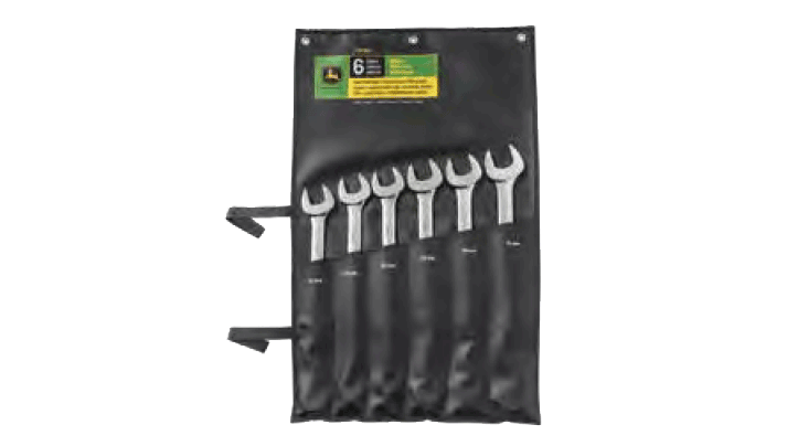 combination wrench set in black roll up case