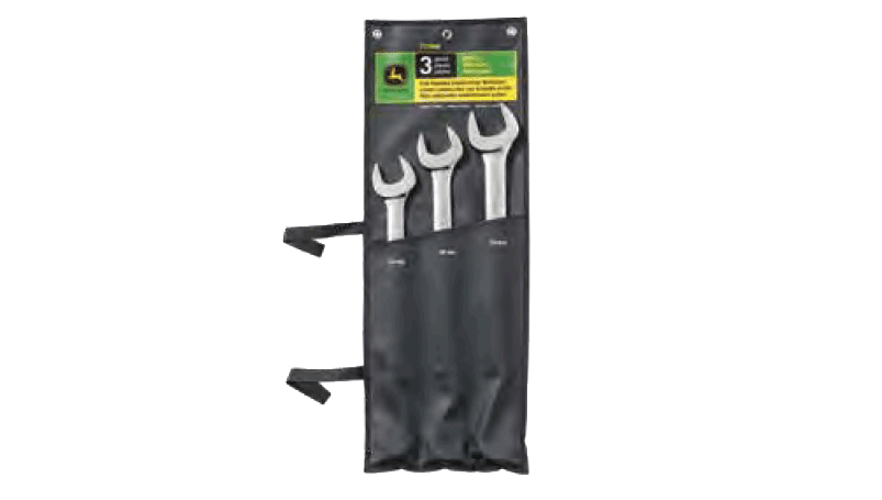 combination wrench set in black roll up case