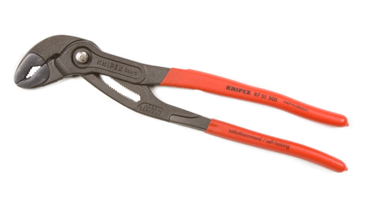 cobra pliers with red handles