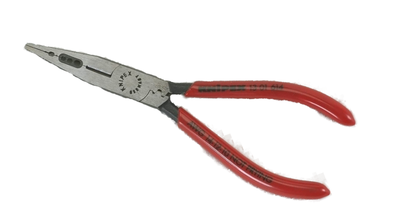 long-nose pliers with red handles