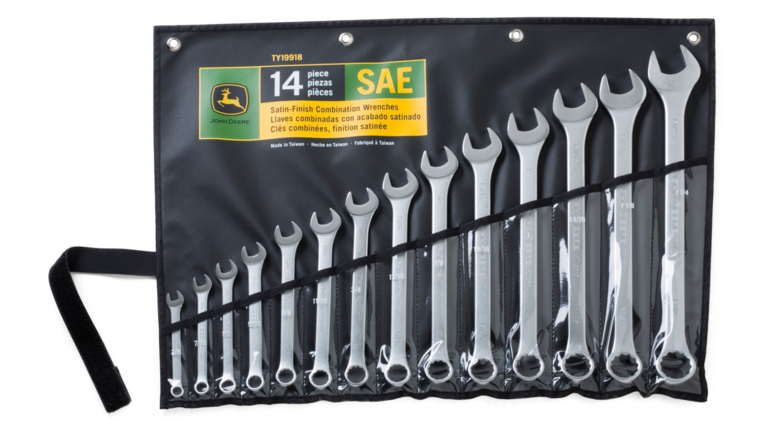 combination wrench set in black roll up case