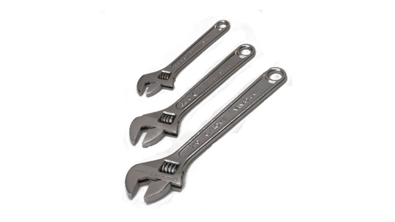 set of three adjustable wrenches