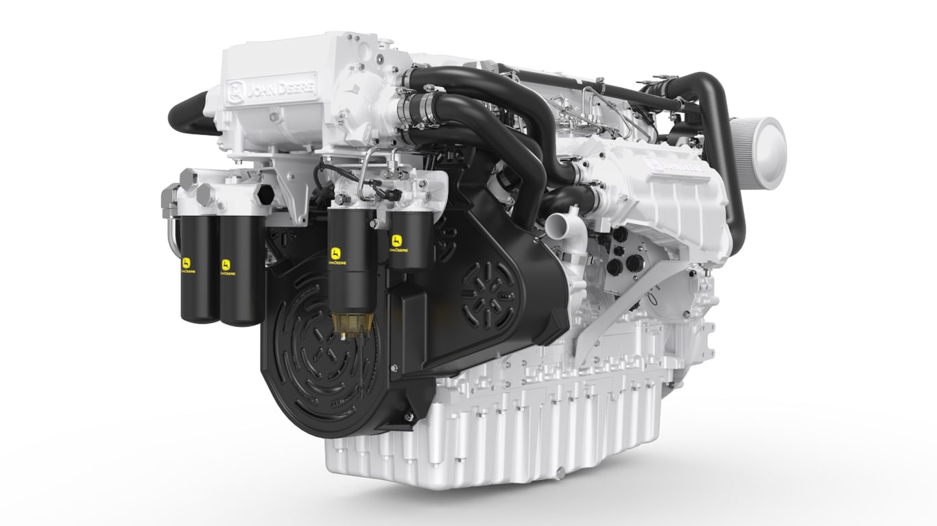 Studio image of JD18P marine propulsion engine.