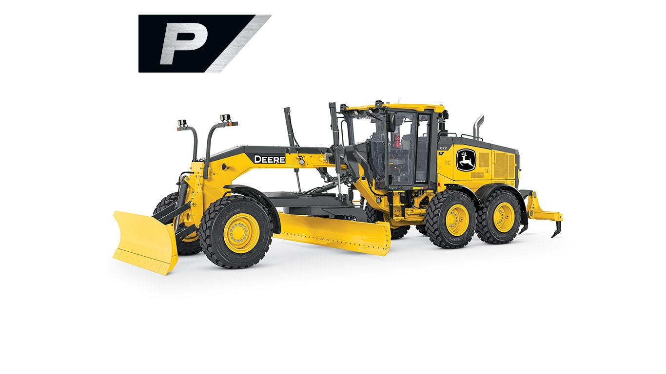 622 P-Tier motor grader on white background.