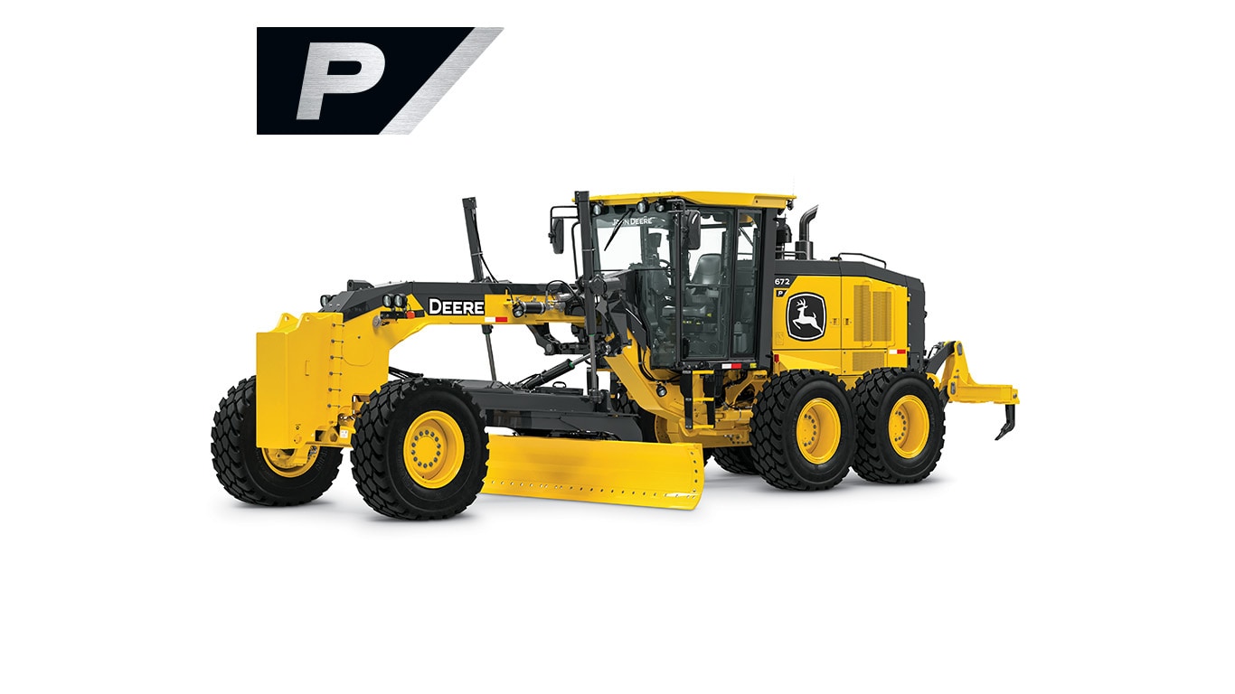 672 P-Tier Motor Grader on a white background