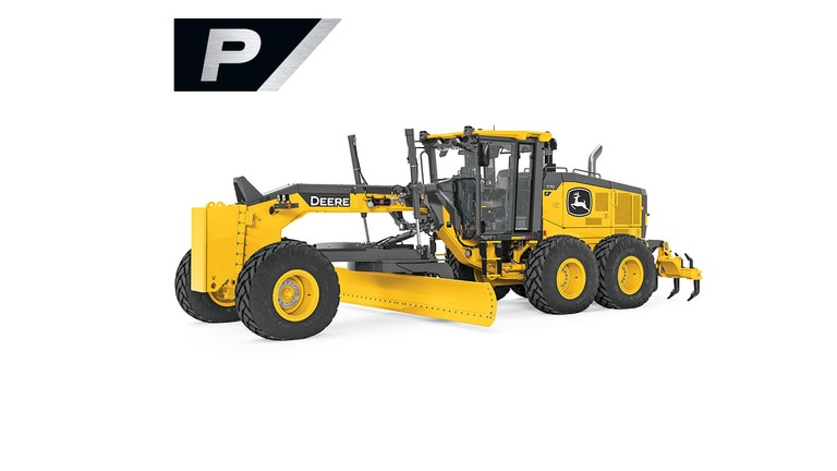 770 P-Tier motor grader on white background.