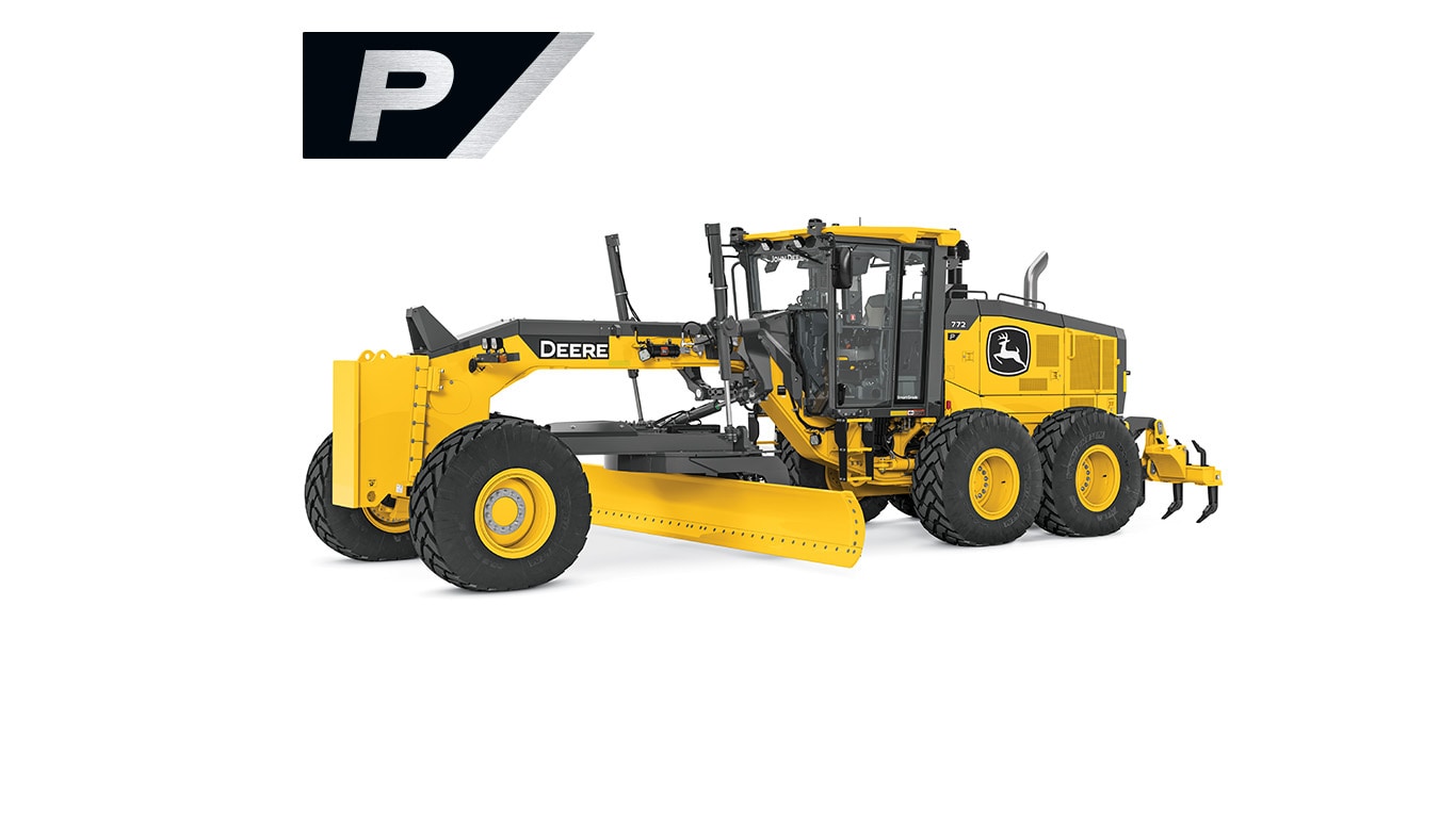 772 P-Tier motor grader on white background.