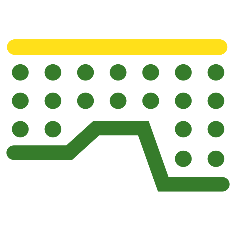 Graphic icon representing AutoTrac Implement Guidance technology