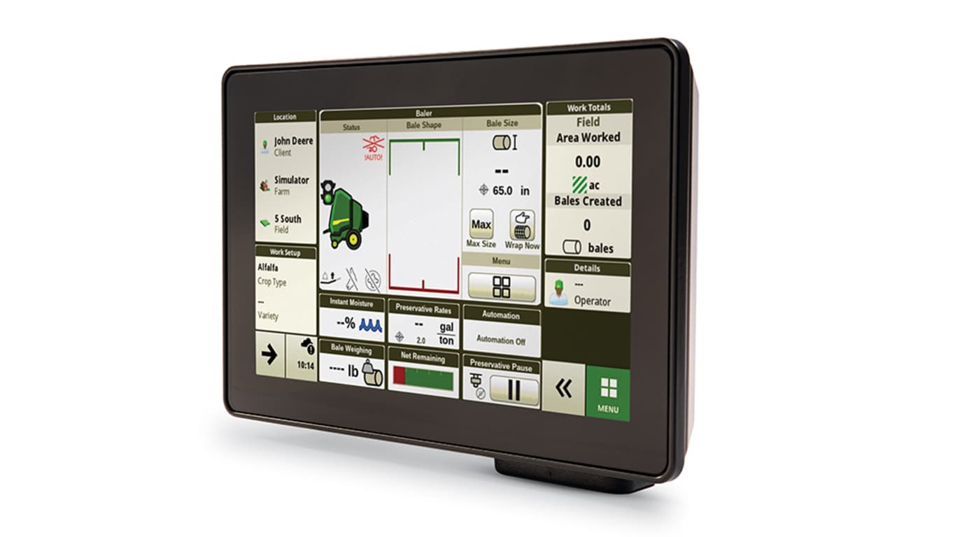 Planter data touchscreen with rows and spacing