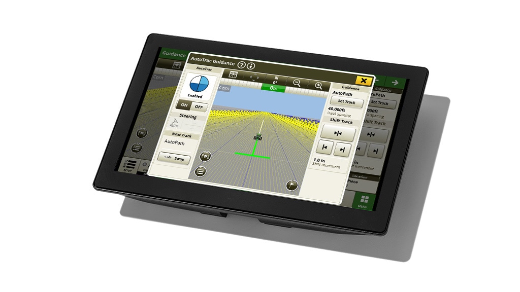 John Deere G5 Display showing Work Setup card.