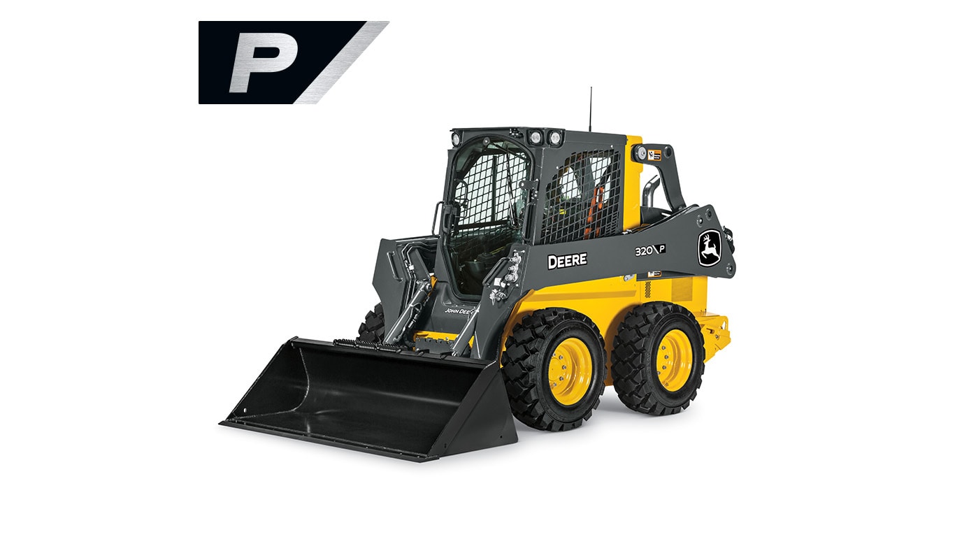 320 P-Tier skid steer loader on white background