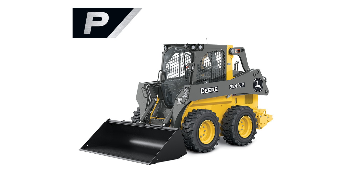 324 P-Tier skid steer loader on white background