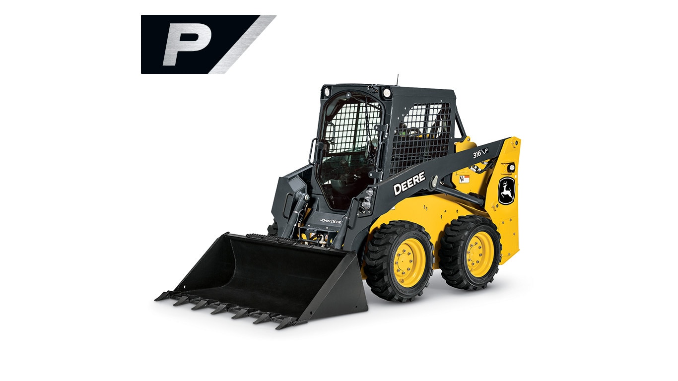 316 P-Tier skid steer on white background