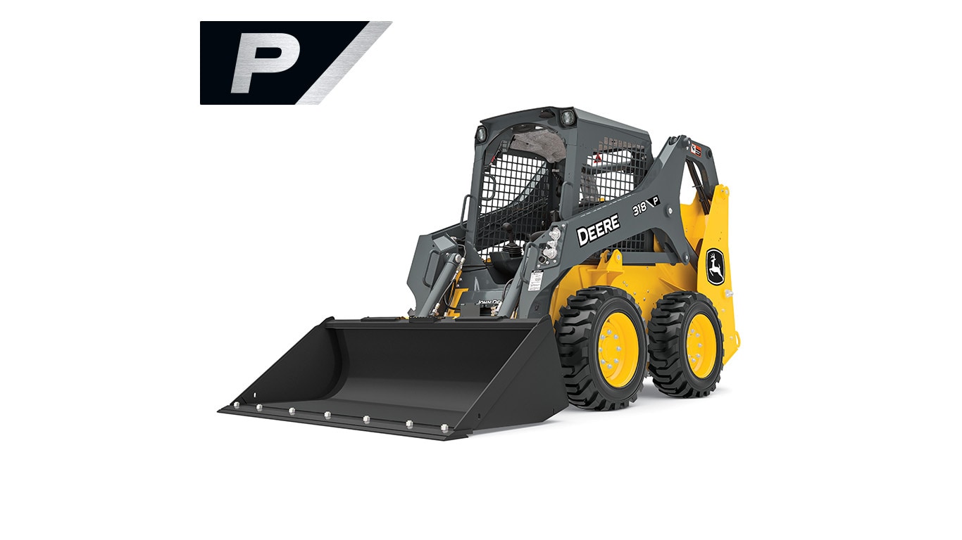 318 P-Tier skid steer on white background