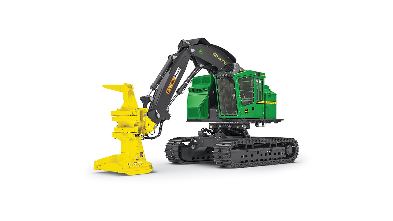 859M Tracked Feller Buncher on white background