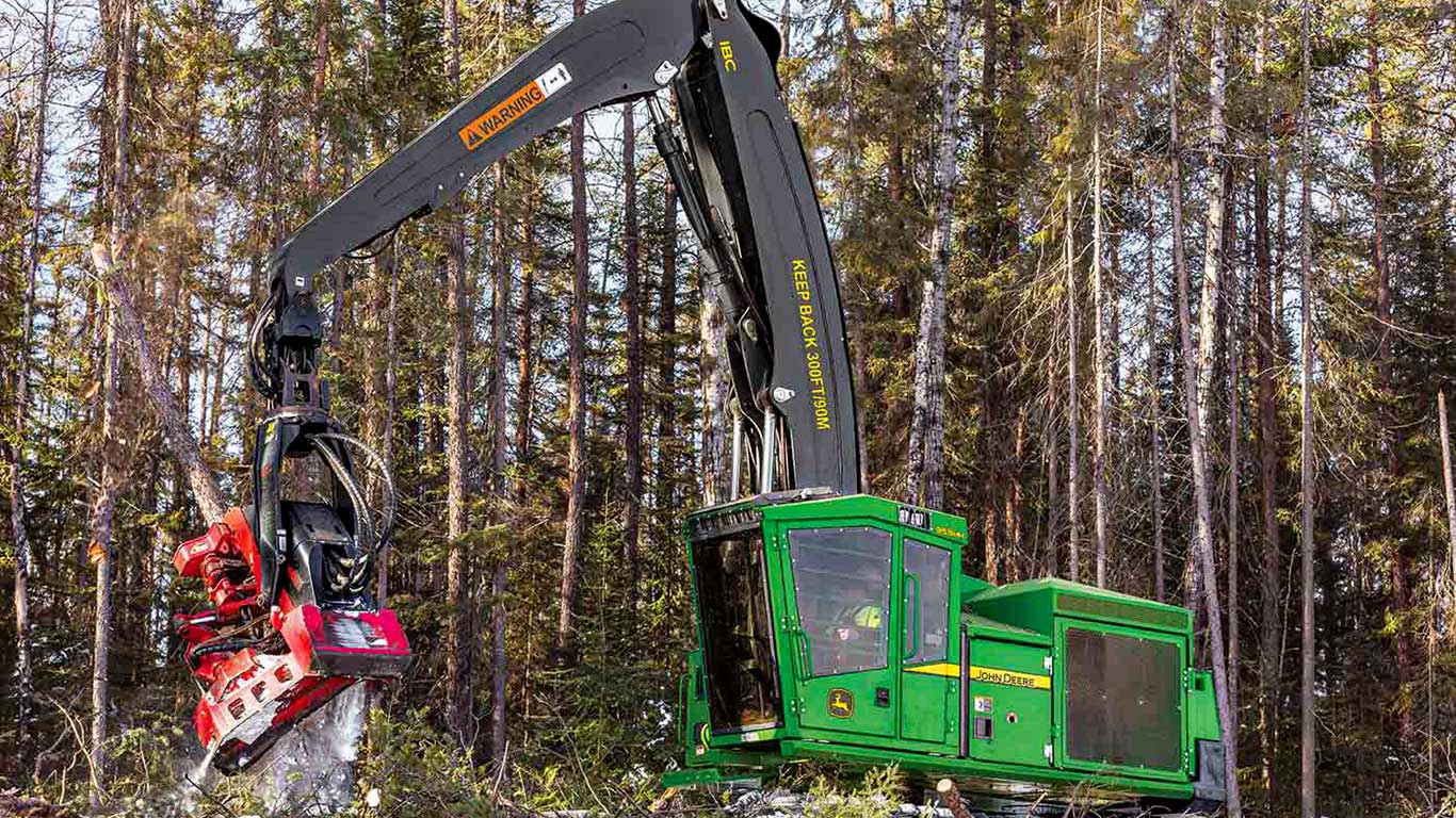 video showing IBC on John Deere tracked harvester