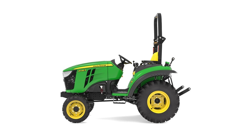 Left facing 2038R Compact Tractor on a white background