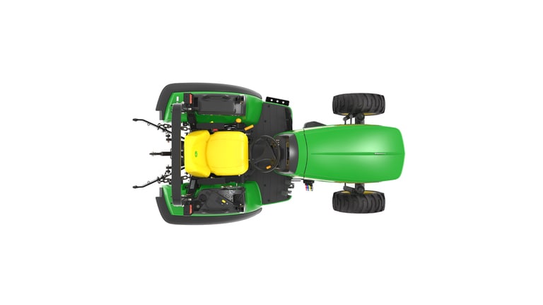Top view of a 2038R Compact Tractor on a white background