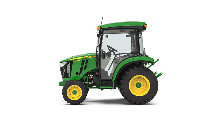 Left facing 3033R Compact Tractor on a white background