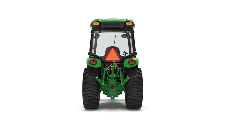 Rear view of 3033R Compact Tractor on a white background