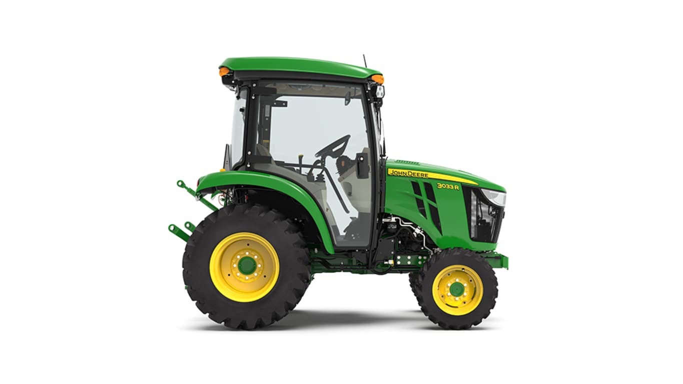 Right facing 3033R Compact Tractor on a white background