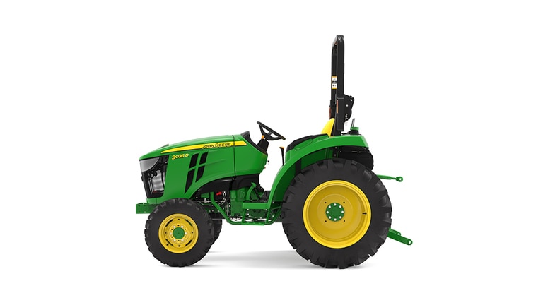 Left facing 3035D Compact Tractor on a white background