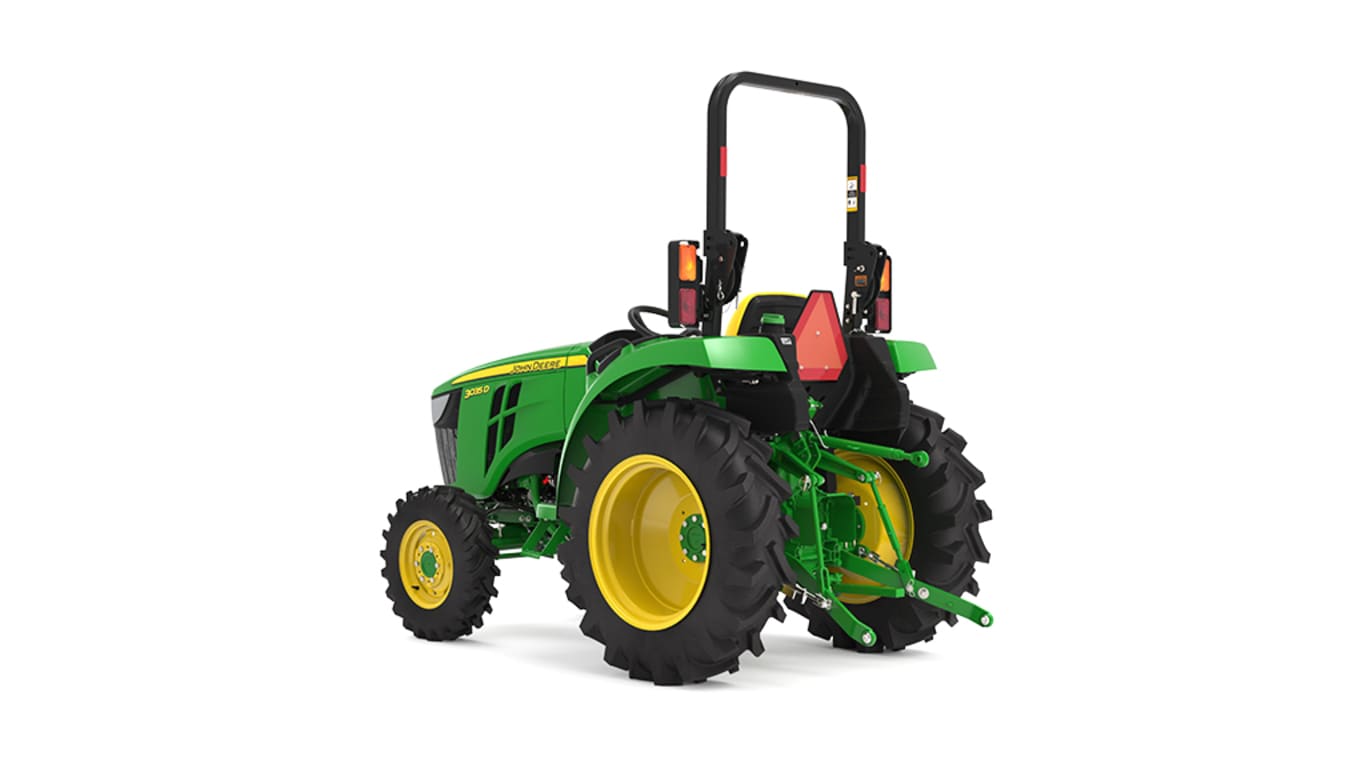 Rear view of 3035D Compact Tractor on a white background