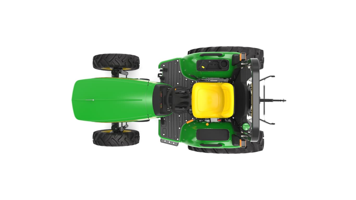 Top view of 3038E Compact Tractor on a white background