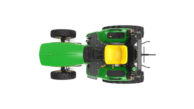 Top view of 3038E Compact Tractor on a white background
