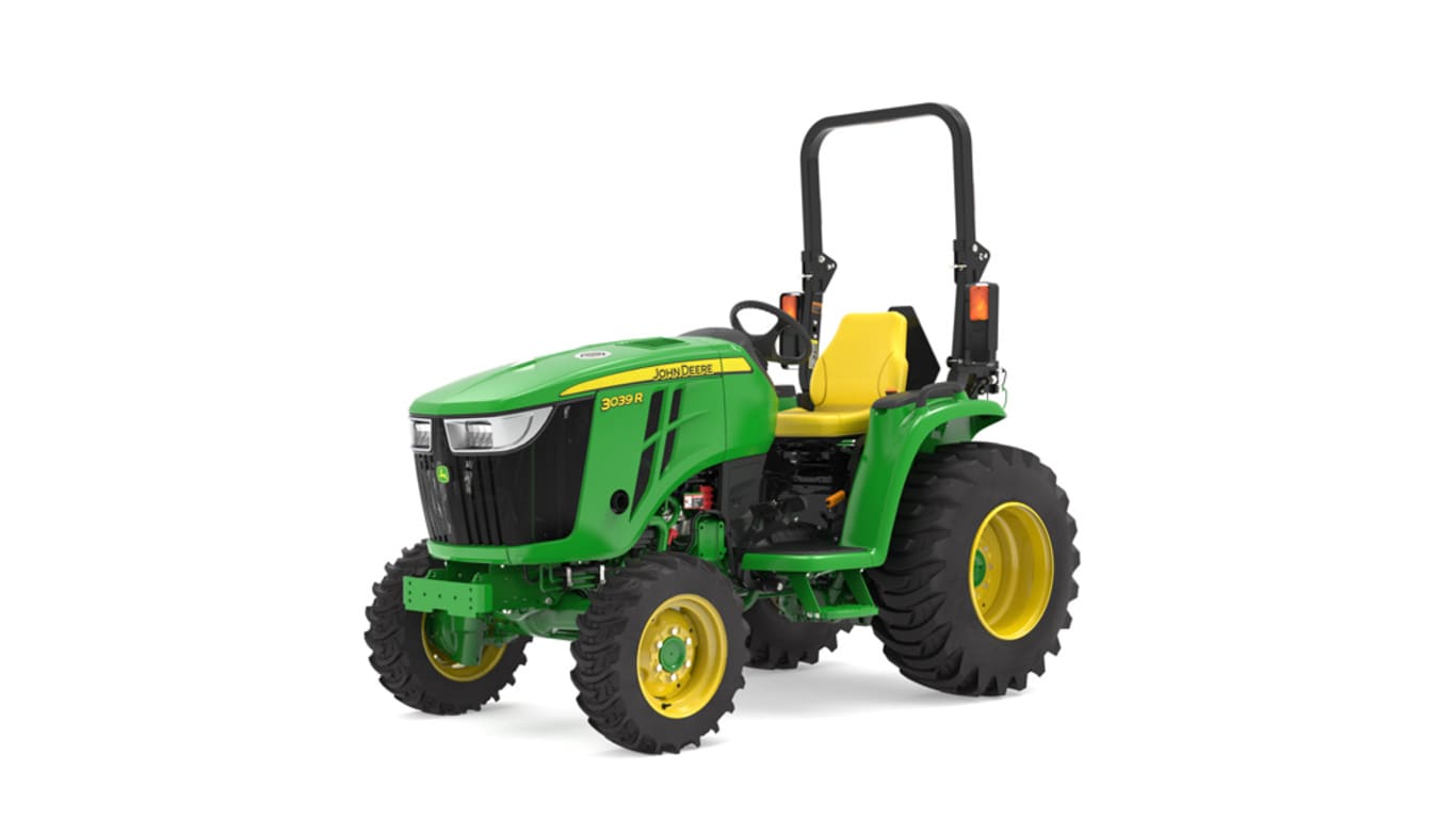 Front-left facing 3039R Compact Tractor on a white background
