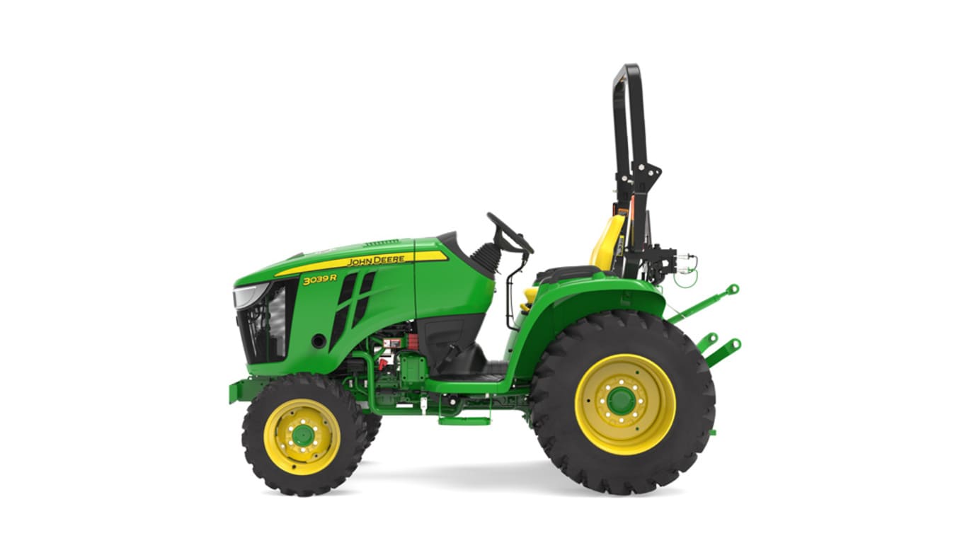 Left facing 3039R Compact Tractor on a white background