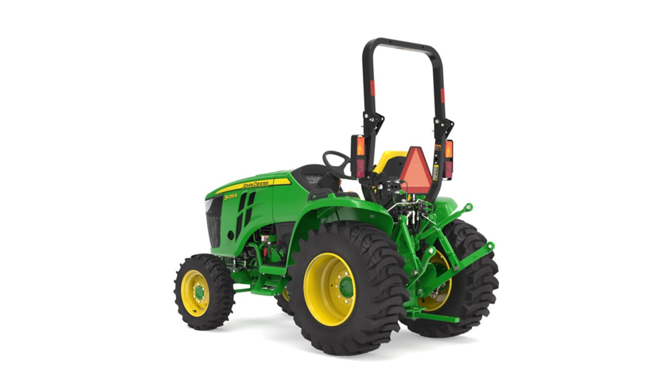 Rear-left facing 3039R Compact Tractor on a white background