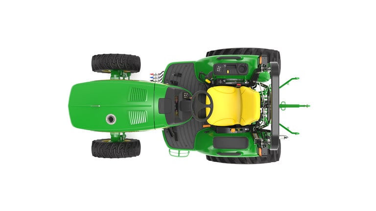 Top view of 3039R Compact Tractor on a white background