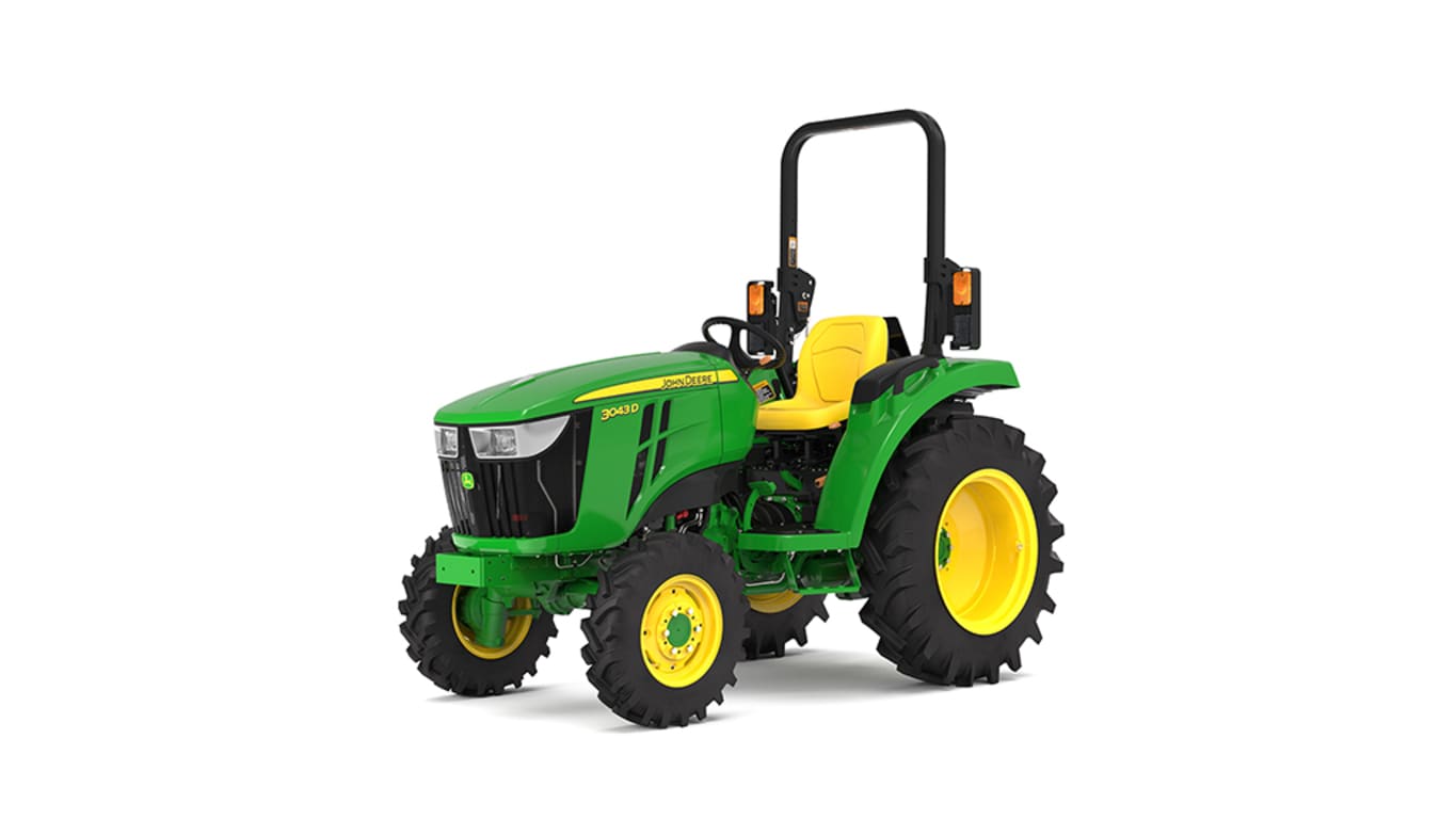Front-left facing 3043D Compact Tractor on a white background