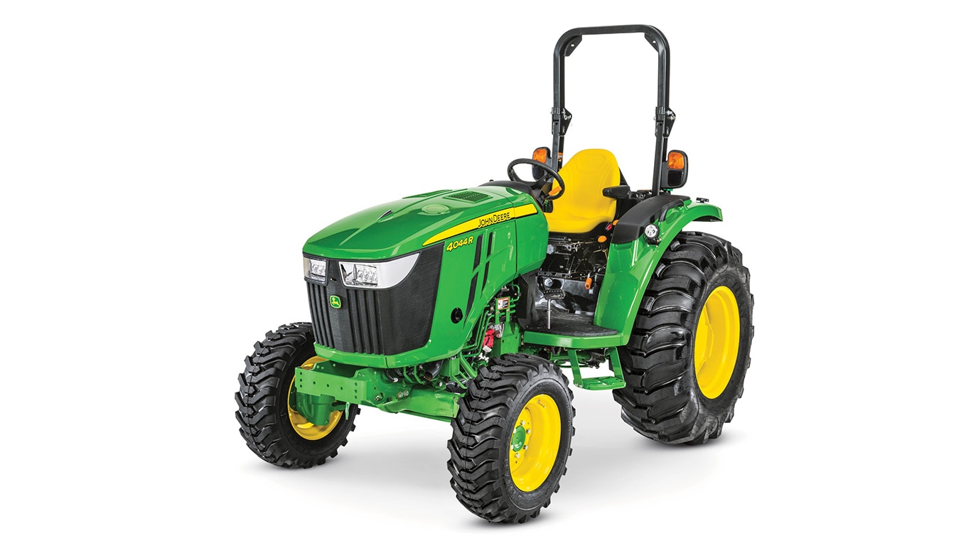 green and yellow mid/large compact tractor