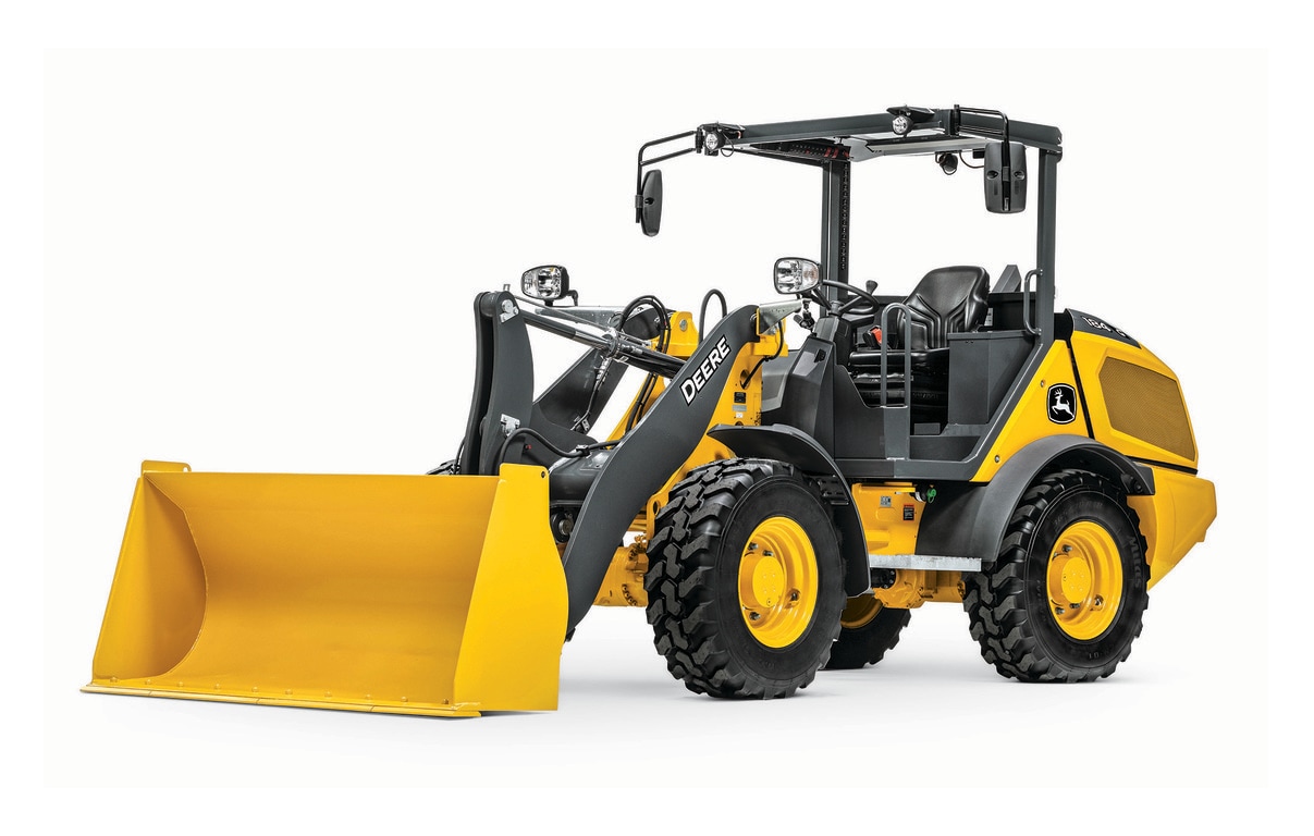 184 G-Tier compact wheel loader on white background