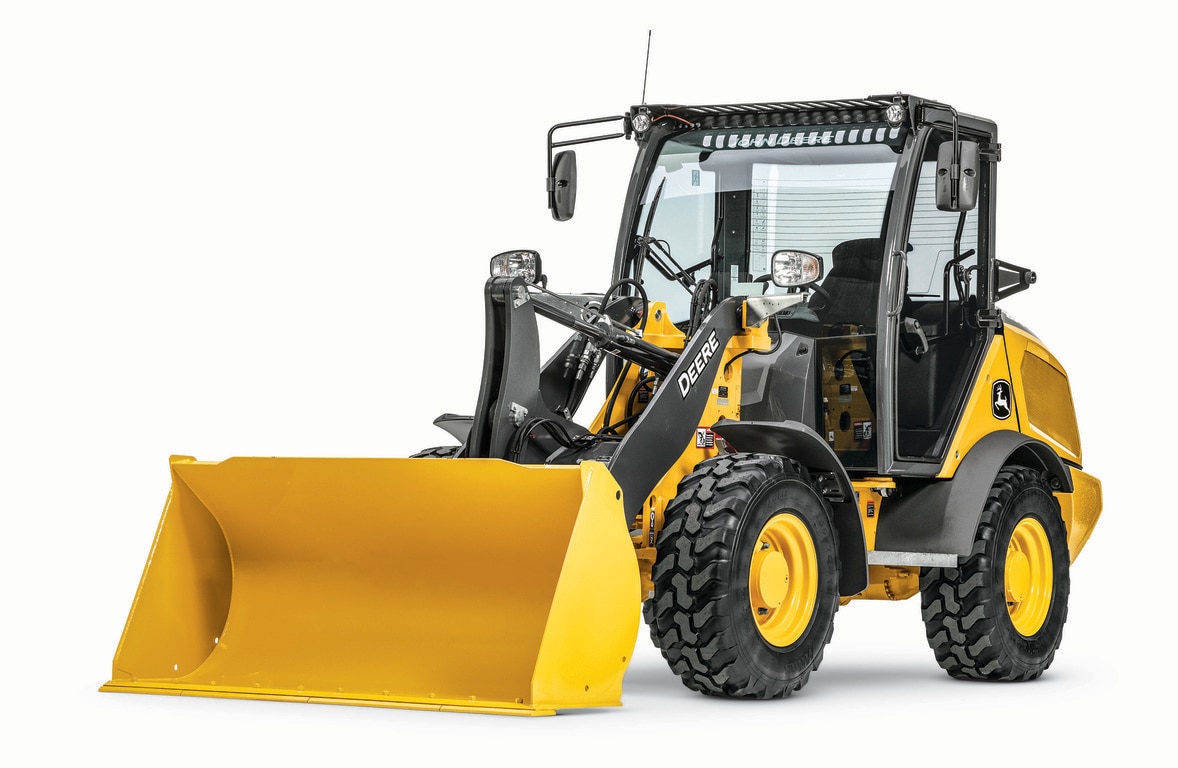 204 G-Tier compact wheel loader on white background