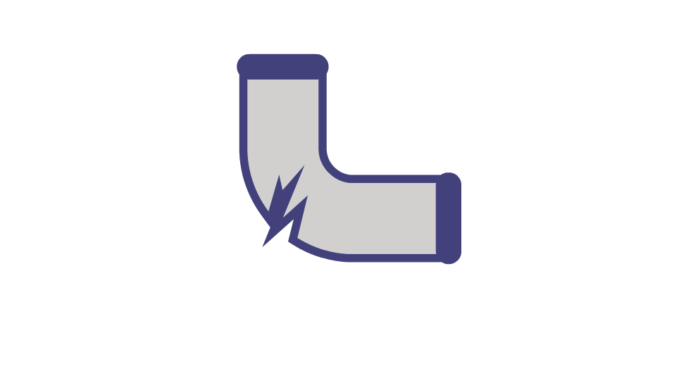 An icon showing an old leaking pipe