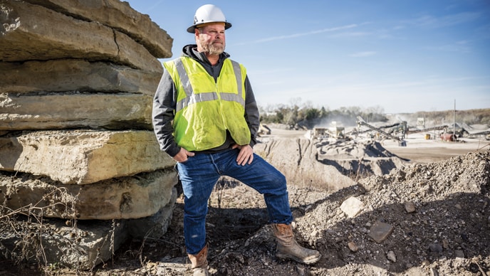 Tracy Link of Rockridge Quarry looks out over the quarry