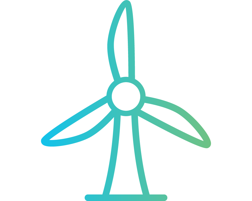 Graphic icon of a wind turbine