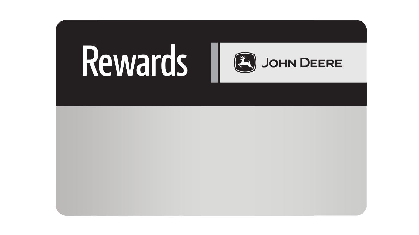 black and gray John Deere rewards card