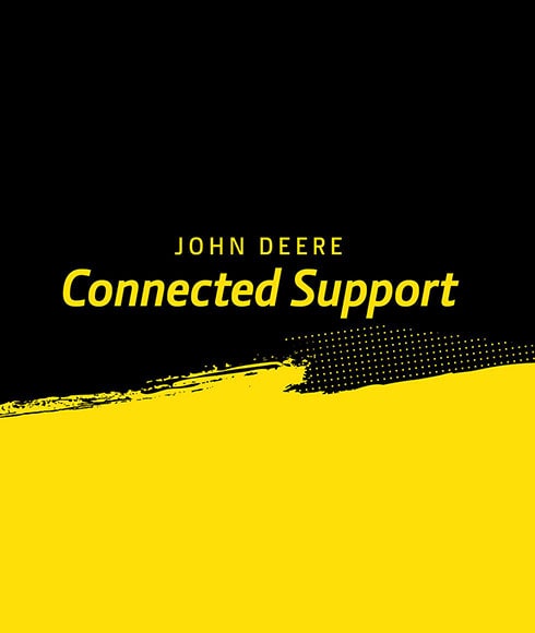 Get proactive with John Deere Connected Support text on black background