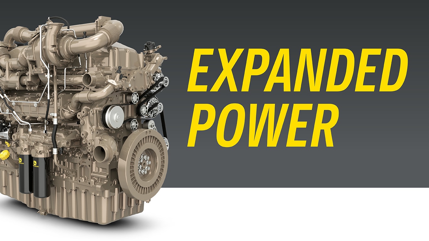 text that says 'Expanded Power' next to a JD18 engine
