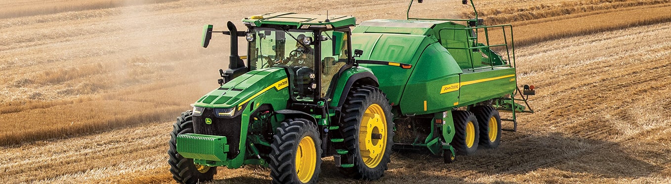 L341R High-Density Baler working in field. 