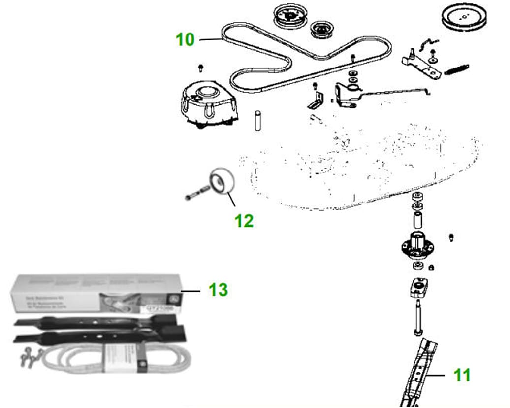 John Deere 42 D100 Series Deck Parts Diagram