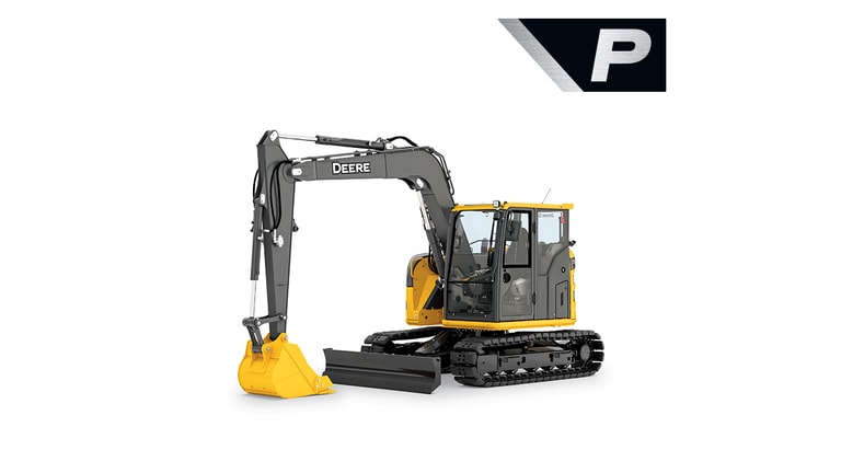 studio image of a 75 P-Tier Mid-Size Excavator