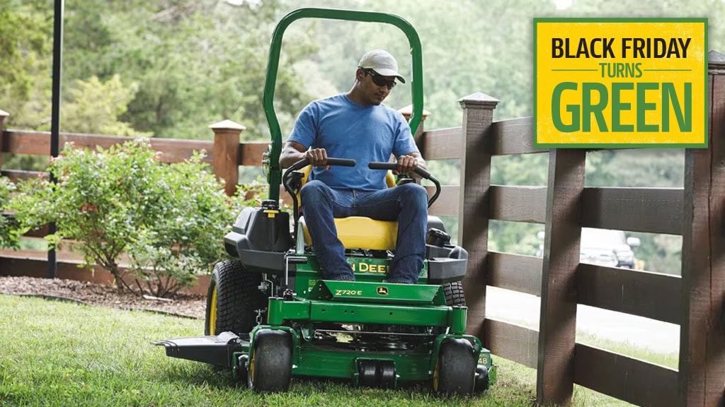 Man driving a Z720E Mower